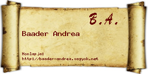 Baader Andrea névjegykártya